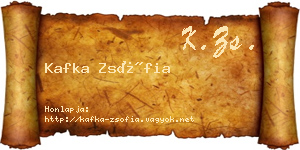 Kafka Zsófia névjegykártya