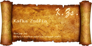 Kafka Zsófia névjegykártya