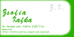 zsofia kafka business card